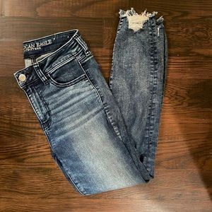 American eagle jeans with distressed hem